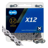 Cadenilla Kmc 12v Plateada X12 Compatible Shimano Y Sram
