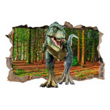 Vinilos Efecto 3d Pared Rota Dinosaurios T Rex - 1mx60cm