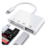 Adaptador Lightning Leitor Cartão De Memória Usb iPhone iPad