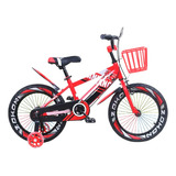 Bicicleta Mountain Bike Luces Led Y Colores Aro 12 Rojo