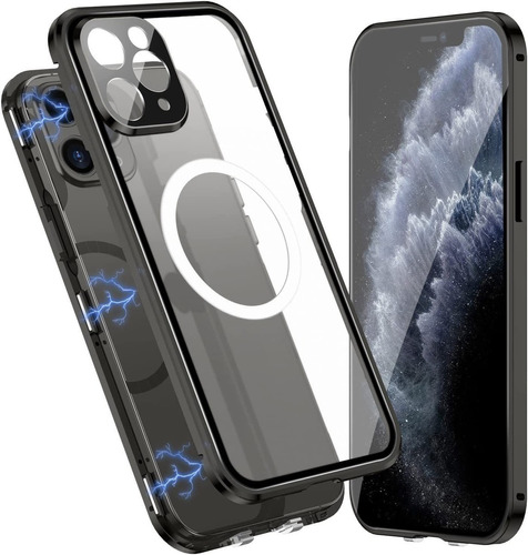 Carcasa Magnética De Cristal De Doble Cara Para iPhone 13 14