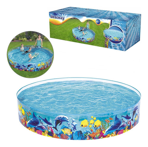 Piscina Circular Semirrigida Bestway Peixes 2074 Litros 