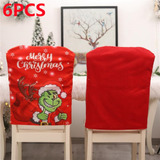 6 Fundas Para Silla De Navidad Grinch, Decoración Navideña