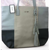 Bolsa Nine West Original Beig Gris Claro Cordón Corto