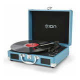 Vinyl Motion Ion Toca Discos Vitrola Com Maleta Azul Usb