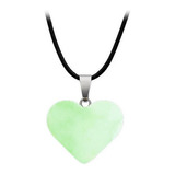 Collar Cuarzo Verde Luminoso Corazon + Estuche Dayoshop