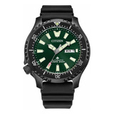 Lindo Relógio Citizen Promaster Fugu Ny0155-07x Verde Escuro