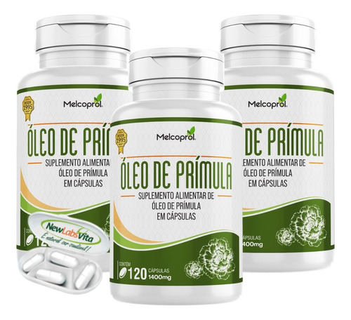 Kit 3 Óleo De Prímula 360 Cápsulas 1.400mg Tpm Menopausa