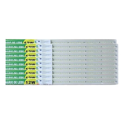 Lampara Regleta Tubo Led Techo 12w 60cm Luz Fria 10 Piezas Estructura Blanco | Envío gratis