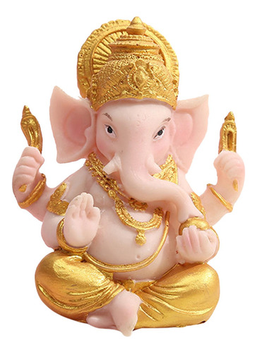 Raro Señor De Resina Ganesha Figurita India Elefante Dios