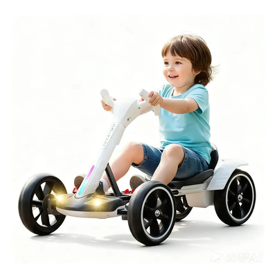 Kart Eléctrico Alispus Para Niños de 2 a 8 Años con Control Remoto y Bluetooth Blanco | Envío gratis