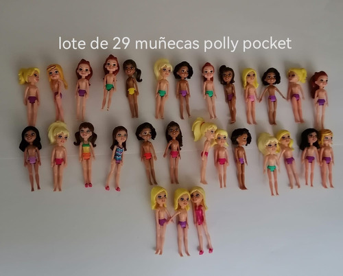 Polly Pocket Lote De 29 Muñecas Usadas Excelente Estado Orig