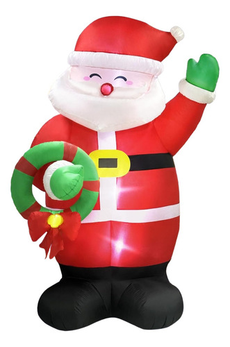 Inflable De Navidad Santa Claus Gigante Exterior Leds 2.4m