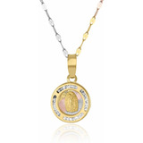 Medalla Virgen Guadalupe Cadena Bautizo 40cm Oro 10k Grabada