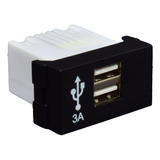 Modulo Toma Usb Doble 3amp Carga Rapida Negro Apto Jeluz X4