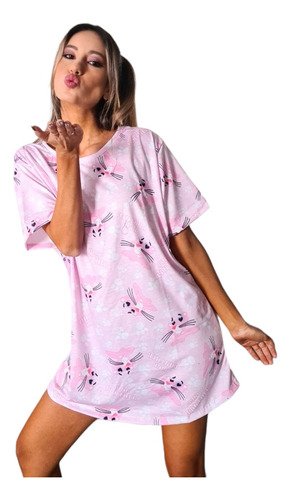 Pijama Mujer Remeron Vestido Personajes Modal Lycra Premium