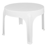 Mesa Auxiliar Ratona Plástica Redonda Jardín Pileta Quality Color Blanco