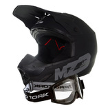 Casco Vertigo Mz3 Cross Gris Negro Xl + Antiparra De Regalo