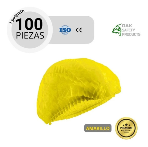 Cofia Gorro Cubrepelo Plisado Desechable Bolsa 100 Piezas