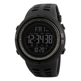 Reloj Deportivo Burk 1251 Luz Digital Alarma Cronometro ! Color De La Malla Negro Color Del Bisel Negro