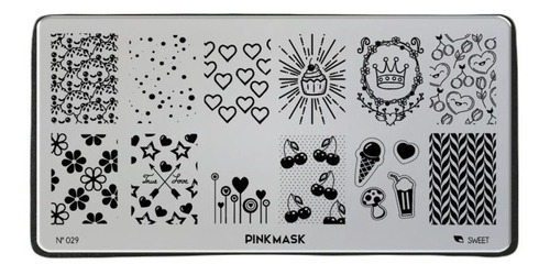 Placa Stamping Pink Mask #29 Sweet