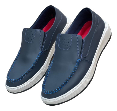 Mocasines Deportivos De Cuero Genuino , Moda Para Hombre