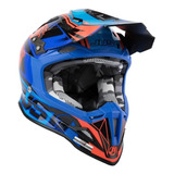 Casco Just1 J12 Dominator Blue Red 100% Carbono