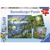 3 Rompecabezas Ravensburger Dinosaurios 49 Piezas C/u 5+