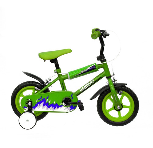 Bicicleta De Paseo Rodado 12 Para Niños Randers Bke120 Verde