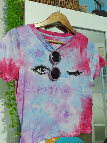 Blusa Crop Top Ojos Mujer 