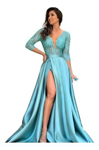 Elegante Vestido De Noche De Dama De Honor De Encaje