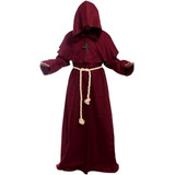 Divertido Disfraz De Monje Medieval Halloween Cosplay Capa