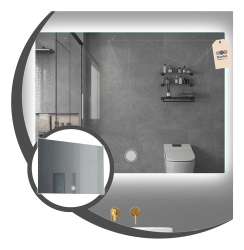 Luz Led Espejo Smart Touch Dimmer Baño Moderno Rectangular