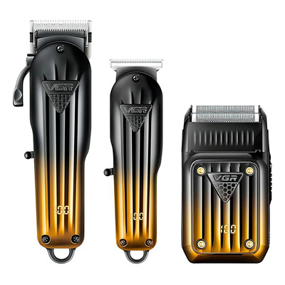 Kit Cortadora Pelo Trimmer Shaver 3en1 Profesional Vgr V-644 Color Negro Y Dorado | Envío gratis