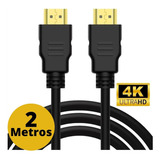 Cabo Hdmi Tomate 2.0 4k 3d Ultra Hd 2 Metros Blindado Tv Pc