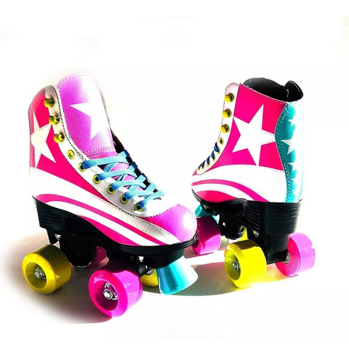 Patin Artisticos Infantil Patines Livianos Bota Cuero 4 Rued