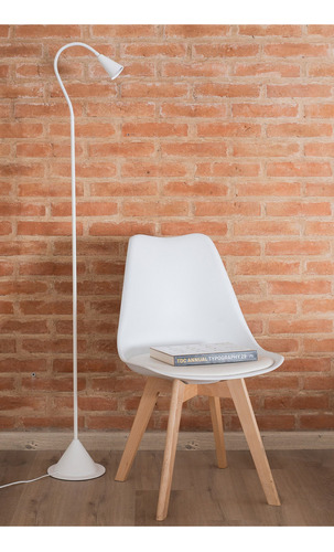 Lampara Pie Lectura Living Moderna Blanco Led Flexi Manfroni