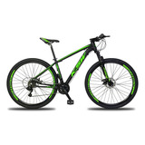 Bicicleta Aro 29 Ksw Alumínio 24 Vel Freio A Disco Mec Mtb Cor Preto Com Verde Tamanho Do Quadro 17