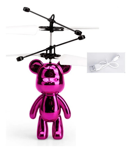 X 2 Mini Dron Volador De Oso Led Juguete Helicóptero