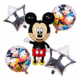 Set 5 Globos Metálicos Ratón Michey Mouse Para Aire O Helio