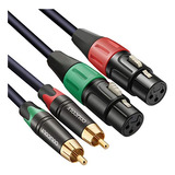 Cable Xlr A Rca, Dual Xlr Hembra A Dual Rca Macho,