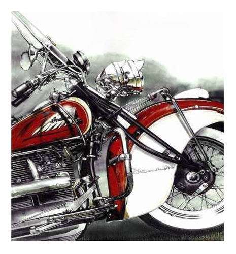Vinilo 45x45cm Vehiculo Motocicleta Ilustracion Choper
