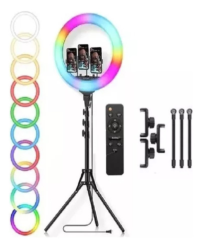 Aro Luz Led Rgb 45cm+trípode 2.10cm+bolso+control+3 Soporte