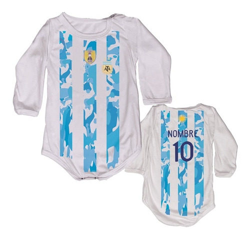 Body Bebe Invierno Argentina 10 Con Nombre Personalizada