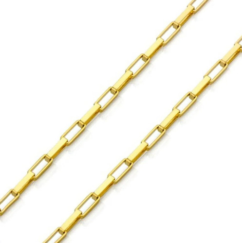 Corrente Masculina De Ouro 18k 70cm Grossa Tijolinho 4mm Cor Amarelo