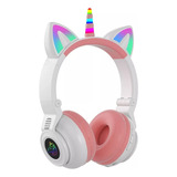 Fones De Ouvido Bluetooth Sem Fio Kids Unicorn Light Up