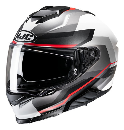 Casco Abatible Hjc I71  Nior Mc1sf Bco/gris/rojo Ecer 22.06