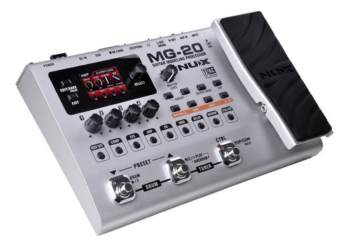 Nux Mg-20 Pedalera Multiefecto Usb Loop Sd - En Palermo Color Plateado