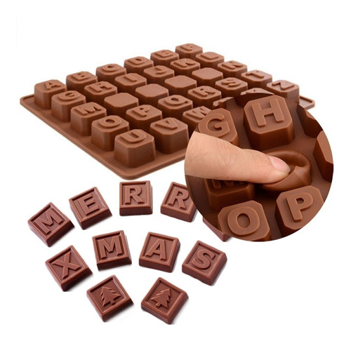 Molde Letras Silicona Abecedario Bombones Chocolate Jabón 