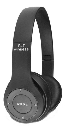 Fone De Ouvido Bluetooth Sem Fio P47 Com Reducão De Ruídos Cor Preto